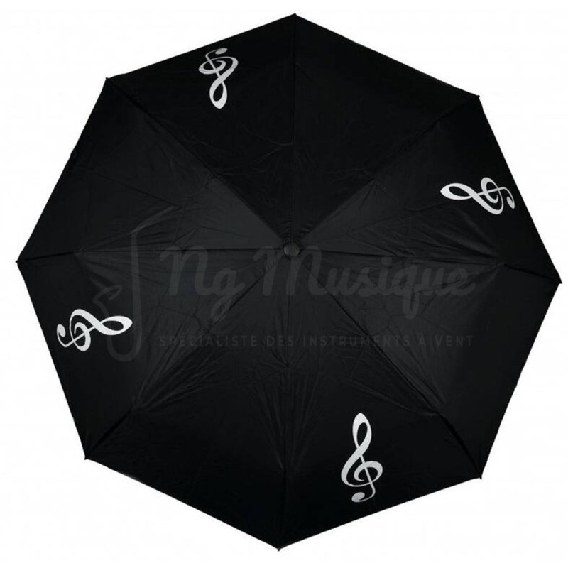 Parapluie Pliant Cle de Sol Noir et Blanc | NG Musique