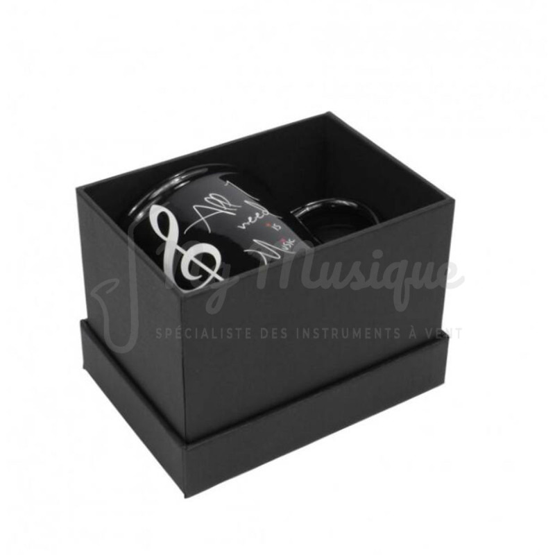Mug Noir Cle de Sol All I Need Is Music | NG Musique