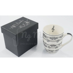 Mug Blanc Partitions Musicales 300 ml | NG Musique