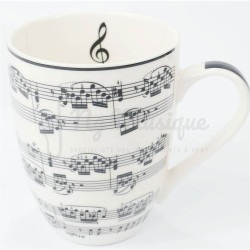 Mug Blanc Partitions Musicales 300 ml | NG Musique