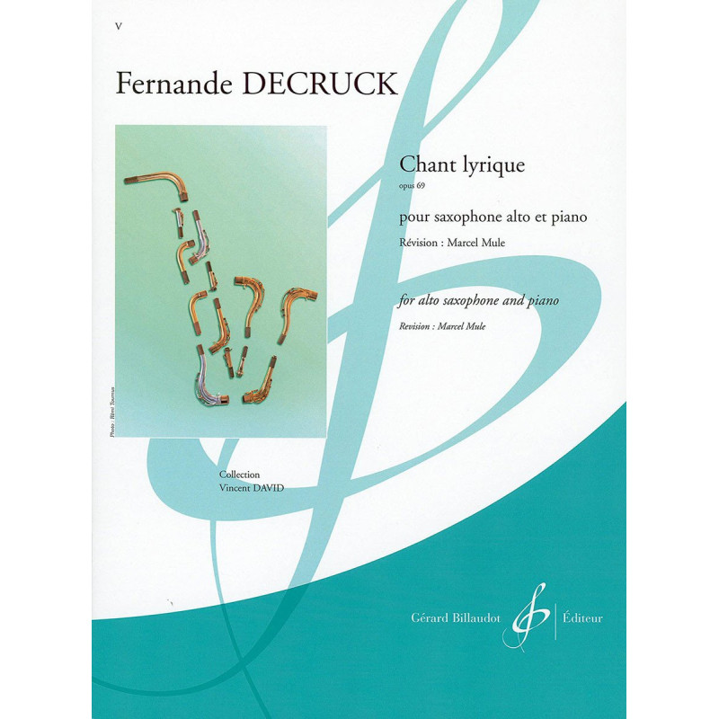 CHANT LYRIQUE Op. 69 F. DECRUCK - Saxophone Alto & Piano