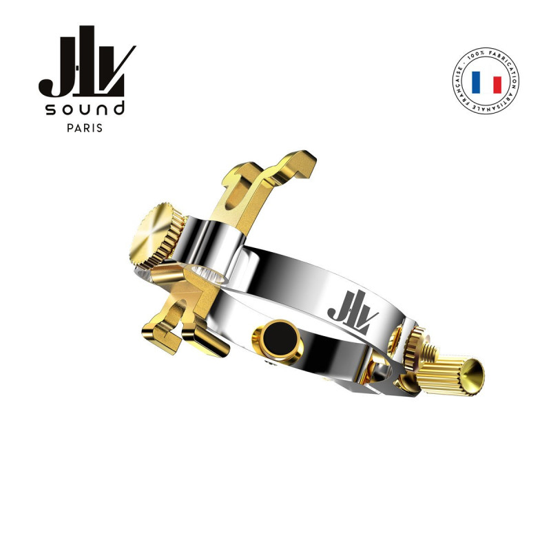 LIGATURE JLV CLARINETTE Sib & La Plaquée Platine & Or 24k