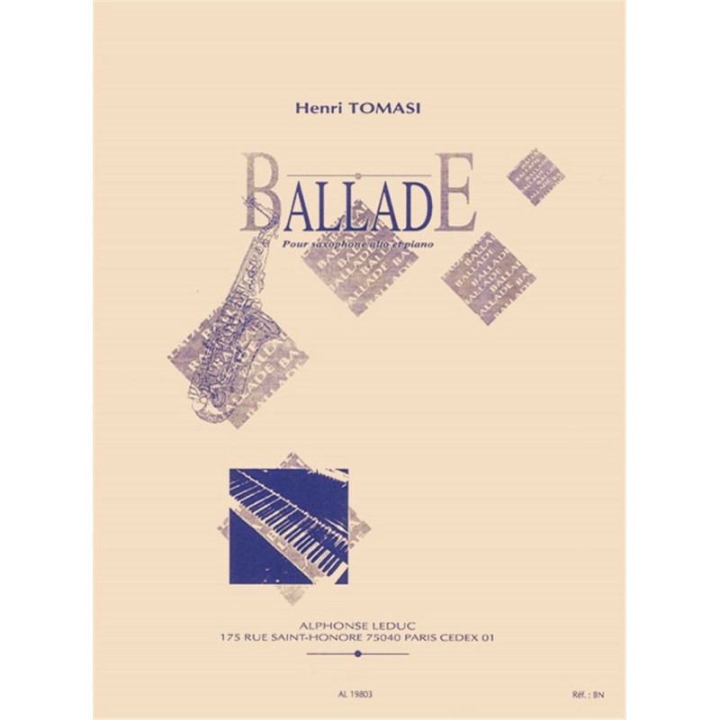 BALLADE - H. TOMASI - Saxophone Alto