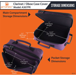 HOUSSE ETUI PROTEC A307PR Mauve pour étui de Clarinette
