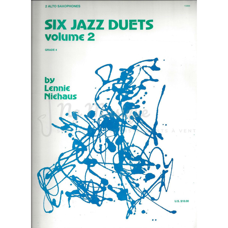 6 JAZZ DUETS Vol 2 Lennie NIEHAUS Saxophone Alto