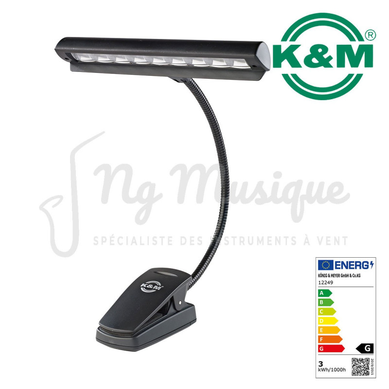 K&M 12249 LAMPE PUPITRE "Orchestra Light Eos" 9 LEDs
